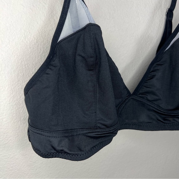 LARGE UNDERELLA BY ELLA MOSS BLACK BRALETTE IVORY MESH PANEL ACCENT STRETCH - Picture 5 of 9